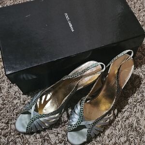 Dolce & Gabbana Green and Gold Heels